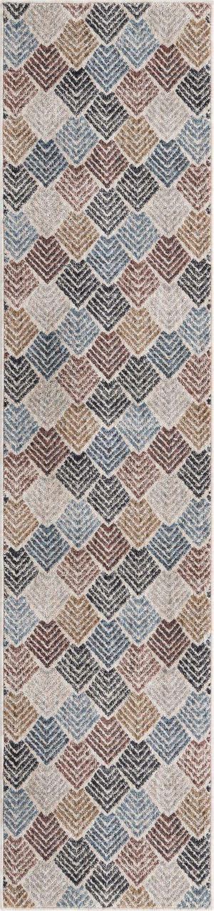 Multicolor 2' x 8' Eco Trellis Runner Area Rug 100% Recycled Space Dyed Polyester With Cotton Backing Geometric Pattern Eco-Friendly Carpet for Sale at Rug Engine