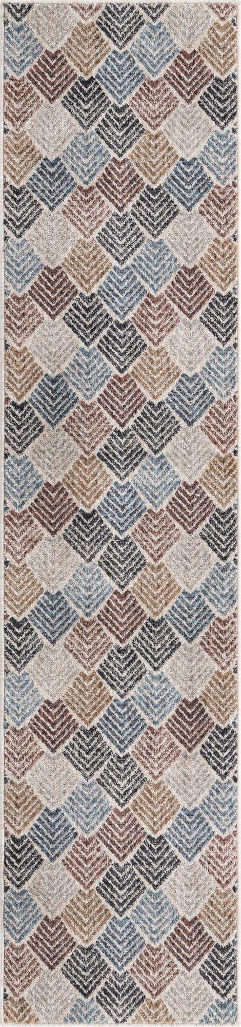 Multicolor 2' x 8' Eco Trellis Runner Area Rug 100% Recycled Space Dyed Polyester With Cotton Backing Geometric Pattern Eco-Friendly Carpet for Sale at Rug Engine