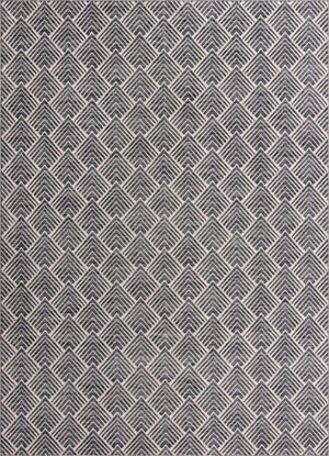 Charcoal Ivory 10' x 13' Eco Trellis Rectangle Area Rug 100% Recycled Space Dyed Polyester With Cotton Backing Geometric Pattern Eco-Friendly Carpet for Sale at Rug Engine