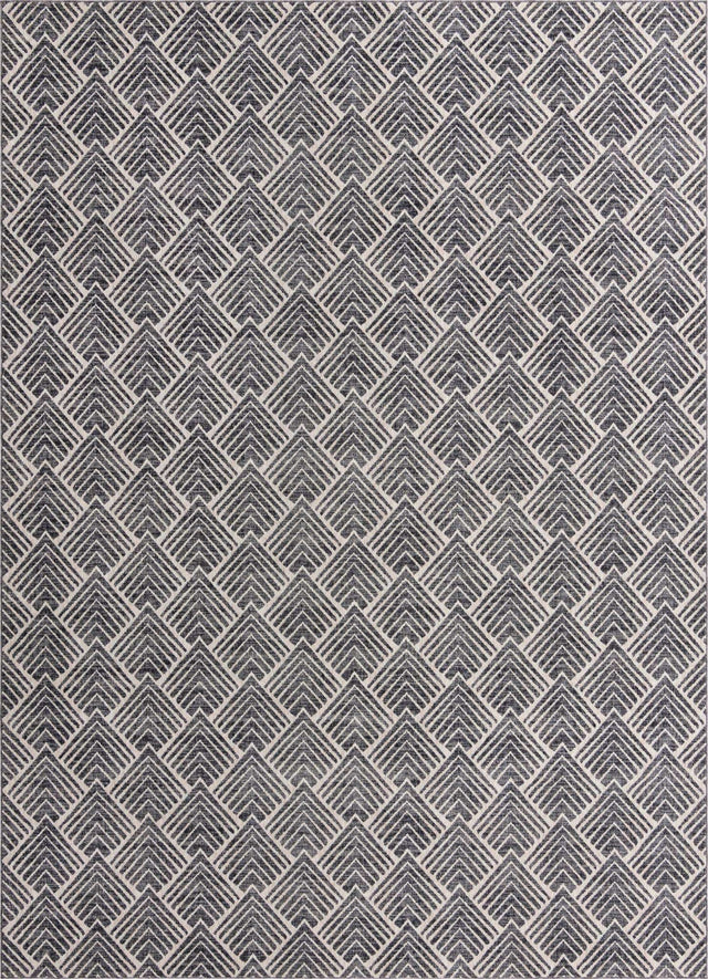 Charcoal Ivory 10' x 13' Eco Trellis Rectangle Area Rug 100% Recycled Space Dyed Polyester With Cotton Backing Geometric Pattern Eco-Friendly Carpet for Sale at Rug Engine