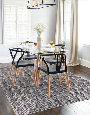 Charcoal Ivory 10' x 13' Eco Trellis Rectangle Area Rug 100% Recycled Space Dyed Polyester With Cotton Backing Geometric Pattern Eco-Friendly Carpet for Sale at Rug Engine