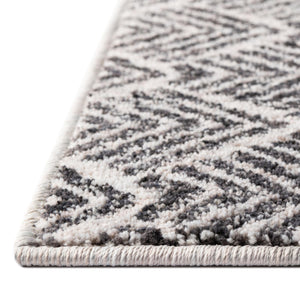 Charcoal Ivory 2' x 6' Eco Trellis Runner Area Rug 100% Recycled Space Dyed Polyester With Cotton Backing Geometric Pattern Eco-Friendly Carpet for Sale at Rug Engine