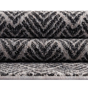 Charcoal Ivory 2' x 6' Eco Trellis Runner Area Rug 100% Recycled Space Dyed Polyester With Cotton Backing Geometric Pattern Eco-Friendly Carpet for Sale at Rug Engine