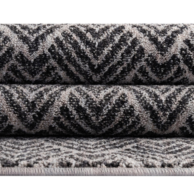 Charcoal Ivory 2' x 6' Eco Trellis Runner Area Rug 100% Recycled Space Dyed Polyester With Cotton Backing Geometric Pattern Eco-Friendly Carpet for Sale at Rug Engine