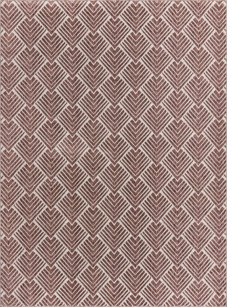 Dusty Rose 7' 10 x 10' Eco Trellis Rectangle Area Rug 100% Recycled Space Dyed Polyester With Cotton Backing Geometric Pattern Eco-Friendly Carpet for Sale at Rug Engine