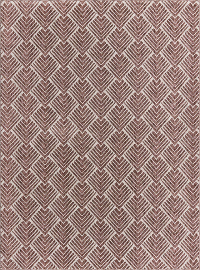 Dusty Rose 7' 10 x 10' Eco Trellis Rectangle Area Rug 100% Recycled Space Dyed Polyester With Cotton Backing Geometric Pattern Eco-Friendly Carpet for Sale at Rug Engine