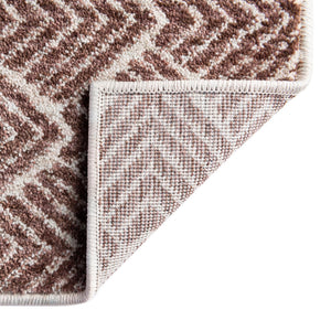 Dusty Rose 2' x 3' Eco Trellis Rectangle Area Rug 100% Recycled Space Dyed Polyester With Cotton Backing Geometric Pattern Eco-Friendly Carpet for Sale at Rug Engine