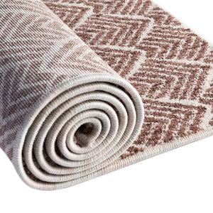 Dusty Rose 2' x 3' Eco Trellis Rectangle Area Rug 100% Recycled Space Dyed Polyester With Cotton Backing Geometric Pattern Eco-Friendly Carpet for Sale at Rug Engine