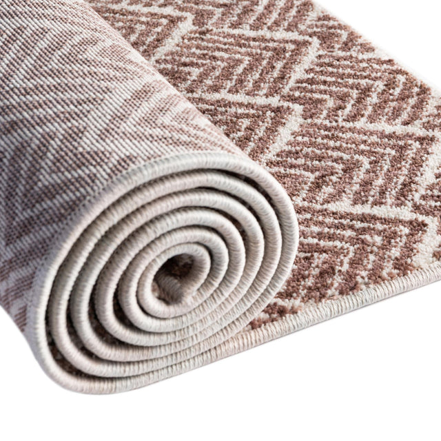 Dusty Rose 2' x 3' Eco Trellis Rectangle Area Rug 100% Recycled Space Dyed Polyester With Cotton Backing Geometric Pattern Eco-Friendly Carpet for Sale at Rug Engine