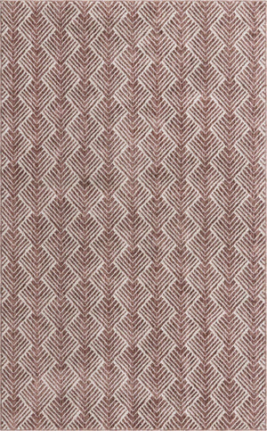 Dusty Rose 5' 3 x 8' Eco Trellis Rectangle Area Rug 100% Recycled Space Dyed Polyester With Cotton Backing Geometric Pattern Eco-Friendly Carpet for Sale at Rug Engine