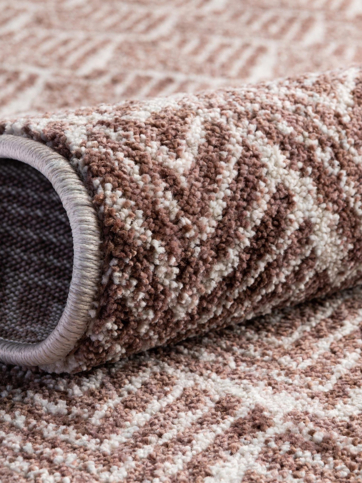 Dusty Rose 3' 3 x 3' 3 Eco Trellis Round Area Rug 100% Recycled Space Dyed Polyester With Cotton Backing Geometric Pattern Eco-Friendly Carpet for Sale at Rug Engine