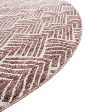 Dusty Rose 3' 3 x 3' 3 Eco Trellis Round Area Rug 100% Recycled Space Dyed Polyester With Cotton Backing Geometric Pattern Eco-Friendly Carpet for Sale at Rug Engine