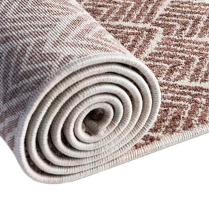 Dusty Rose 7' x 7' Eco Trellis Round Area Rug 100% Recycled Space Dyed Polyester With Cotton Backing Geometric Pattern Eco-Friendly Carpet for Sale at Rug Engine