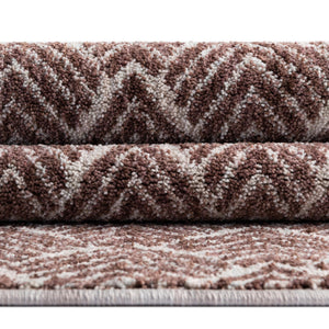 Dusty Rose 7' x 7' Eco Trellis Round Area Rug 100% Recycled Space Dyed Polyester With Cotton Backing Geometric Pattern Eco-Friendly Carpet for Sale at Rug Engine