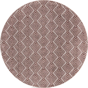 Dusty Rose 7' x 7' Eco Trellis Round Area Rug 100% Recycled Space Dyed Polyester With Cotton Backing Geometric Pattern Eco-Friendly Carpet for Sale at Rug Engine