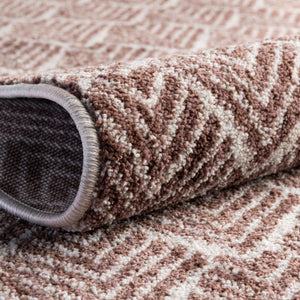 Dusty Rose 2' 7 x 12' Eco Trellis Runner Area Rug 100% Recycled Space Dyed Polyester With Cotton Backing Geometric Pattern Eco-Friendly Carpet for Sale at Rug Engine