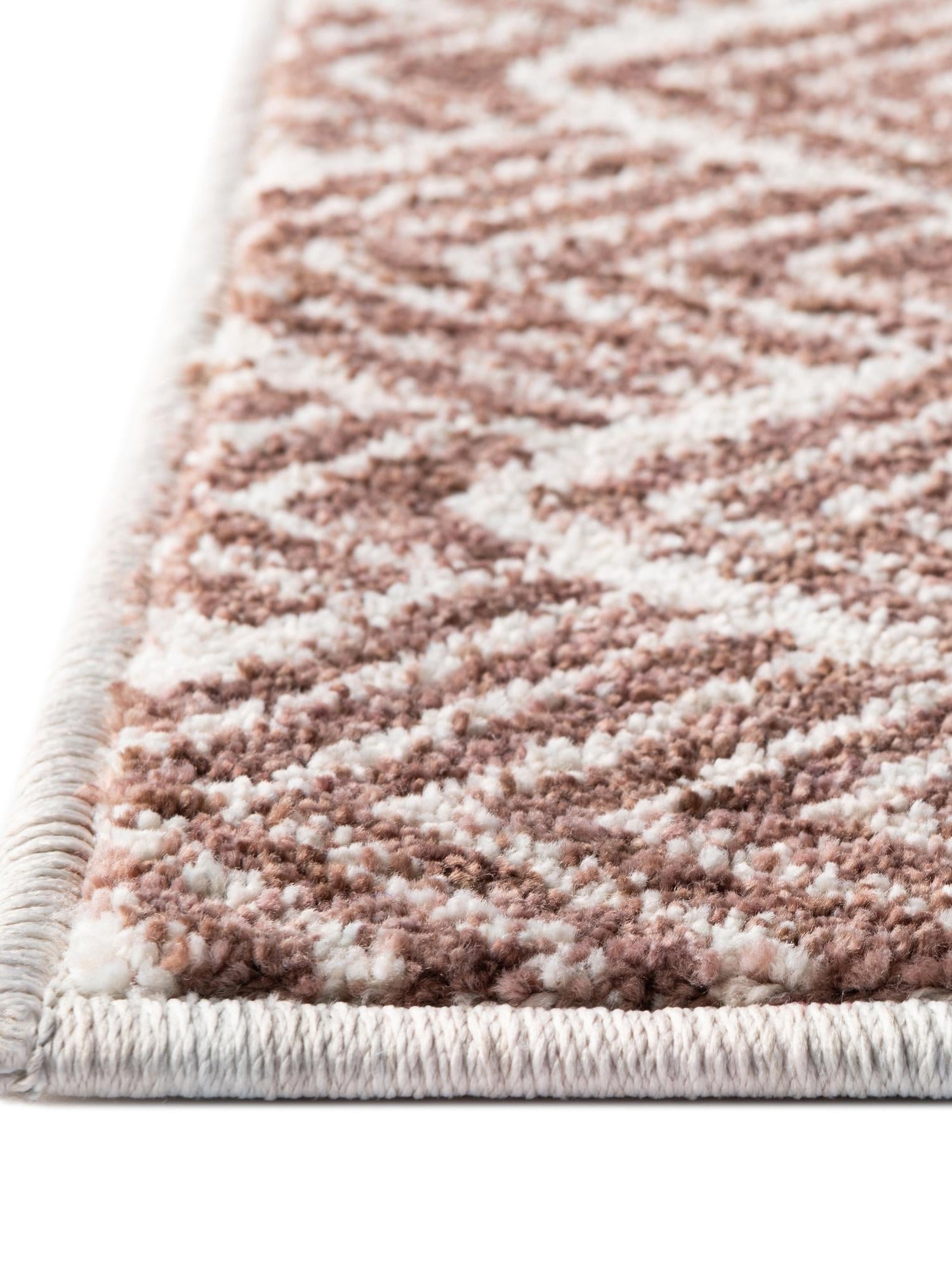 Dusty Rose 2' x 6' Eco Trellis Runner Area Rug 100% Recycled Space Dyed Polyester With Cotton Backing Geometric Pattern Eco-Friendly Carpet for Sale at Rug Engine