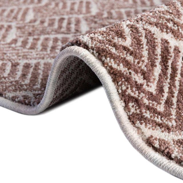 Dusty Rose 2' x 6' Eco Trellis Runner Area Rug 100% Recycled Space Dyed Polyester With Cotton Backing Geometric Pattern Eco-Friendly Carpet for Sale at Rug Engine