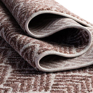 Dusty Rose 2' 7 x 12' Eco Trellis Runner Area Rug 100% Recycled Space Dyed Polyester With Cotton Backing Geometric Pattern Eco-Friendly Carpet for Sale at Rug Engine