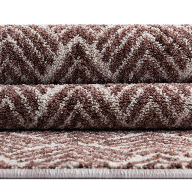 Dusty Rose 2' x 6' Eco Trellis Runner Area Rug 100% Recycled Space Dyed Polyester With Cotton Backing Geometric Pattern Eco-Friendly Carpet for Sale at Rug Engine