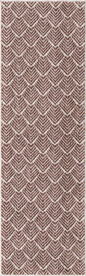Dusty Rose 2' x 6' Eco Trellis Runner Area Rug 100% Recycled Space Dyed Polyester With Cotton Backing Geometric Pattern Eco-Friendly Carpet for Sale at Rug Engine