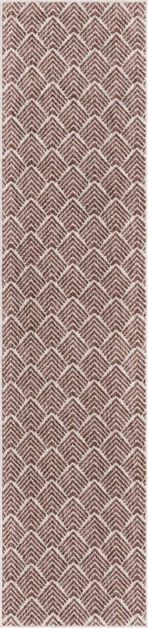 Dusty Rose 2' x 8' Eco Trellis Runner Area Rug 100% Recycled Space Dyed Polyester With Cotton Backing Geometric Pattern Eco-Friendly Carpet for Sale at Rug Engine
