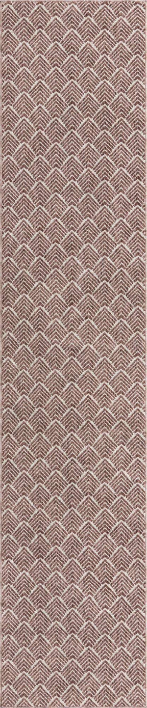 Dusty Rose 2' 7 x 12' Eco Trellis Runner Area Rug 100% Recycled Space Dyed Polyester With Cotton Backing Geometric Pattern Eco-Friendly Carpet for Sale at Rug Engine