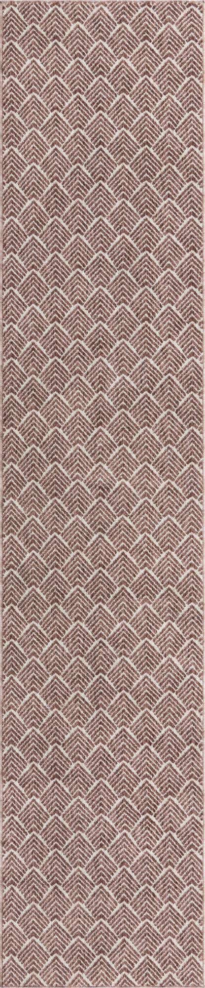 Dusty Rose 2' 7 x 12' Eco Trellis Runner Area Rug 100% Recycled Space Dyed Polyester With Cotton Backing Geometric Pattern Eco-Friendly Carpet for Sale at Rug Engine