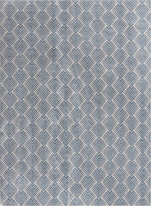 Harbor Blue 10' x 13' Eco Trellis Rectangle Area Rug 100% Recycled Space Dyed Polyester With Cotton Backing Geometric Pattern Eco-Friendly Carpet for Sale at Rug Engine