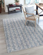 Harbor Blue 5' 3 x 8' Eco Trellis Rectangle Area Rug 100% Recycled Space Dyed Polyester With Cotton Backing Geometric Pattern Eco-Friendly Carpet for Sale at Rug Engine