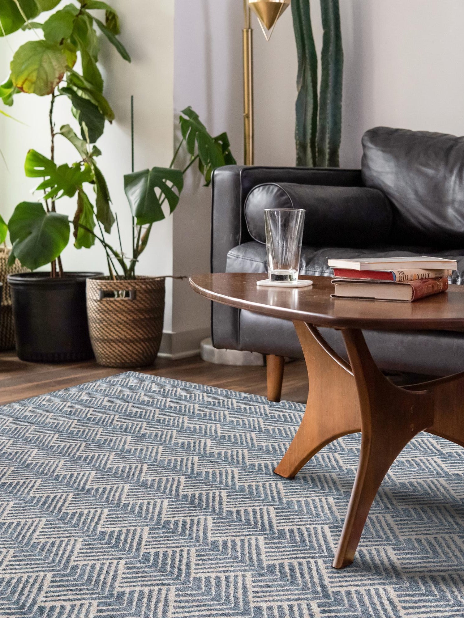 Harbor Blue 5' 3 x 8' Eco Trellis Rectangle Area Rug 100% Recycled Space Dyed Polyester With Cotton Backing Geometric Pattern Eco-Friendly Carpet for Sale at Rug Engine