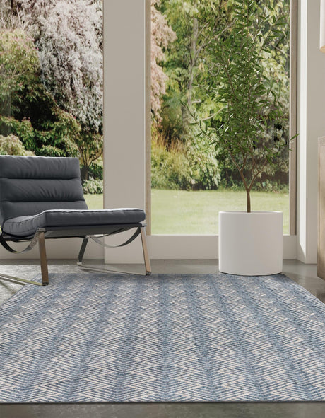 Harbor Blue 7' 10 x 10' Eco Trellis Rectangle Area Rug 100% Recycled Space Dyed Polyester With Cotton Backing Geometric Pattern Eco-Friendly Carpet for Sale at Rug Engine