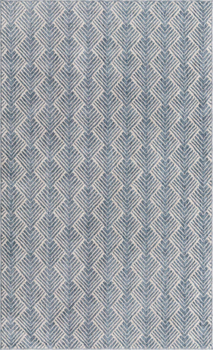 Harbor Blue 5' 3 x 8' Eco Trellis Rectangle Area Rug 100% Recycled Space Dyed Polyester With Cotton Backing Geometric Pattern Eco-Friendly Carpet for Sale at Rug Engine