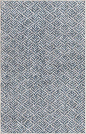 Harbor Blue 4' x 6' Eco Trellis Rectangle Area Rug 100% Recycled Space Dyed Polyester With Cotton Backing Geometric Pattern Eco-Friendly Carpet for Sale at Rug Engine