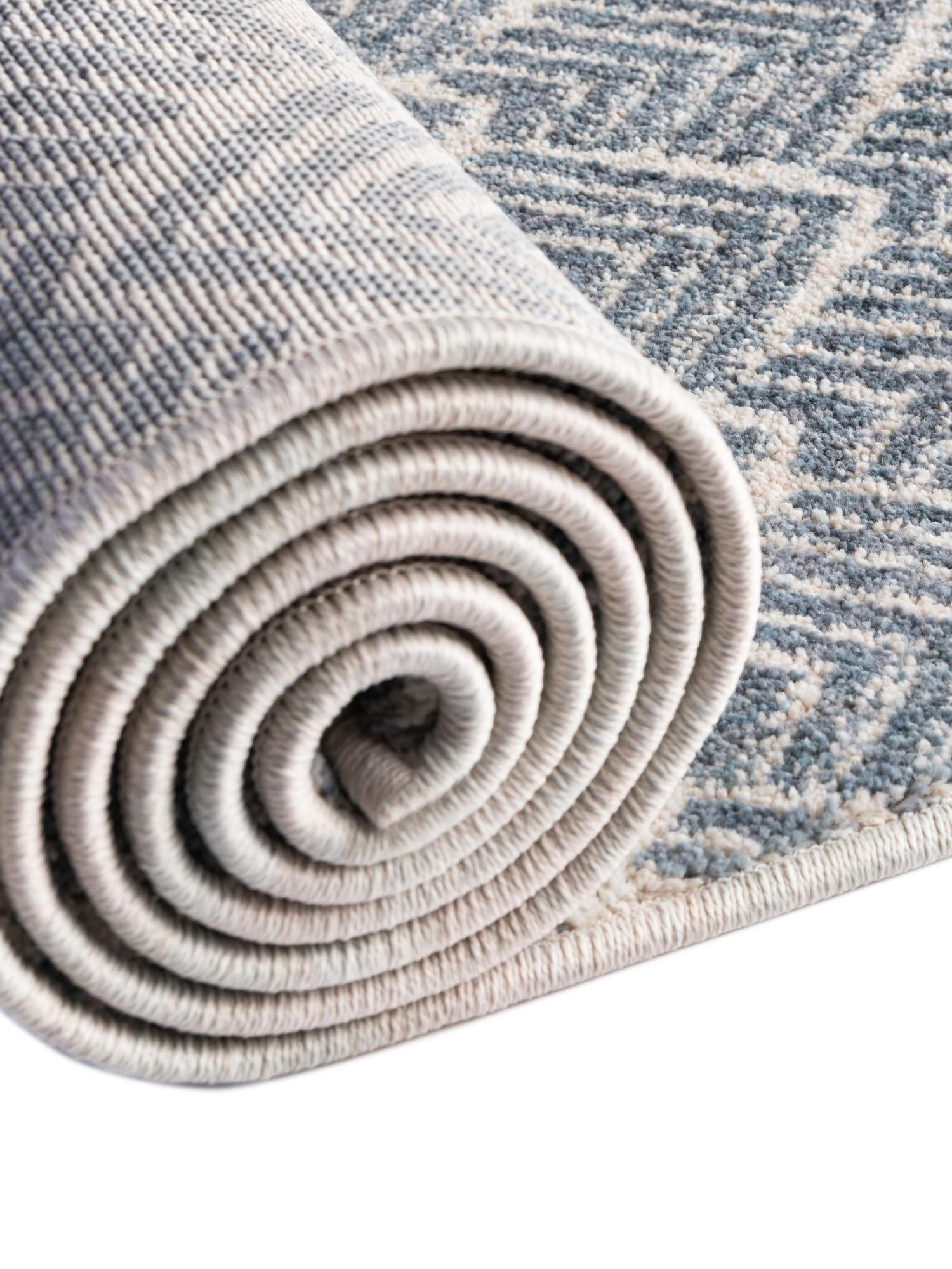 Harbor Blue 3' 3 x 3' 3 Eco Trellis Round Area Rug 100% Recycled Space Dyed Polyester With Cotton Backing Geometric Pattern Eco-Friendly Carpet for Sale at Rug Engine