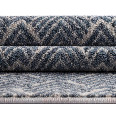 Harbor Blue 7' x 7' Eco Trellis Round Area Rug 100% Recycled Space Dyed Polyester With Cotton Backing Geometric Pattern Eco-Friendly Carpet for Sale at Rug Engine