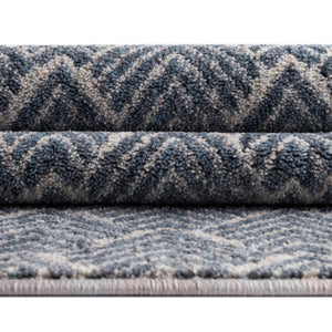 Harbor Blue 3' 3 x 3' 3 Eco Trellis Round Area Rug 100% Recycled Space Dyed Polyester With Cotton Backing Geometric Pattern Eco-Friendly Carpet for Sale at Rug Engine