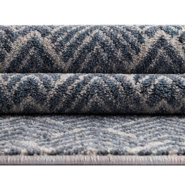 Harbor Blue 3' 3 x 3' 3 Eco Trellis Round Area Rug 100% Recycled Space Dyed Polyester With Cotton Backing Geometric Pattern Eco-Friendly Carpet for Sale at Rug Engine