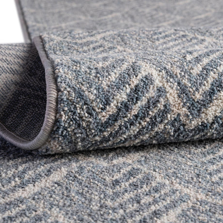Harbor Blue 2' 7 x 12' Eco Trellis Runner Area Rug 100% Recycled Space Dyed Polyester With Cotton Backing Geometric Pattern Eco-Friendly Carpet for Sale at Rug Engine