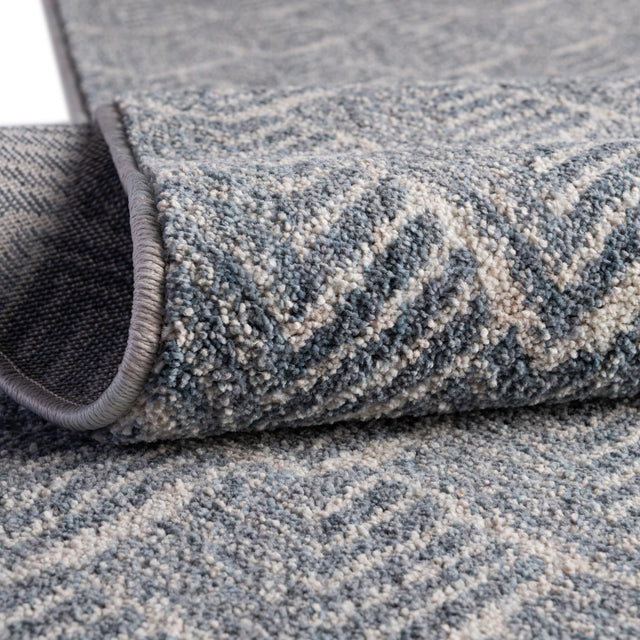 Harbor Blue 2' 7 x 12' Eco Trellis Runner Area Rug 100% Recycled Space Dyed Polyester With Cotton Backing Geometric Pattern Eco-Friendly Carpet for Sale at Rug Engine
