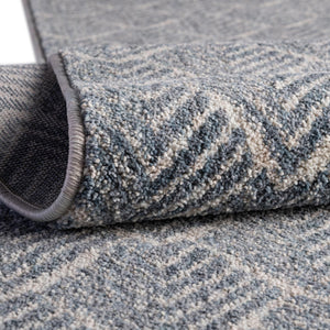 Harbor Blue 2' x 6' Eco Trellis Runner Area Rug 100% Recycled Space Dyed Polyester With Cotton Backing Geometric Pattern Eco-Friendly Carpet for Sale at Rug Engine
