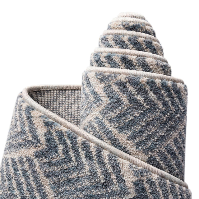 Harbor Blue 2' 7 x 12' Eco Trellis Runner Area Rug 100% Recycled Space Dyed Polyester With Cotton Backing Geometric Pattern Eco-Friendly Carpet for Sale at Rug Engine