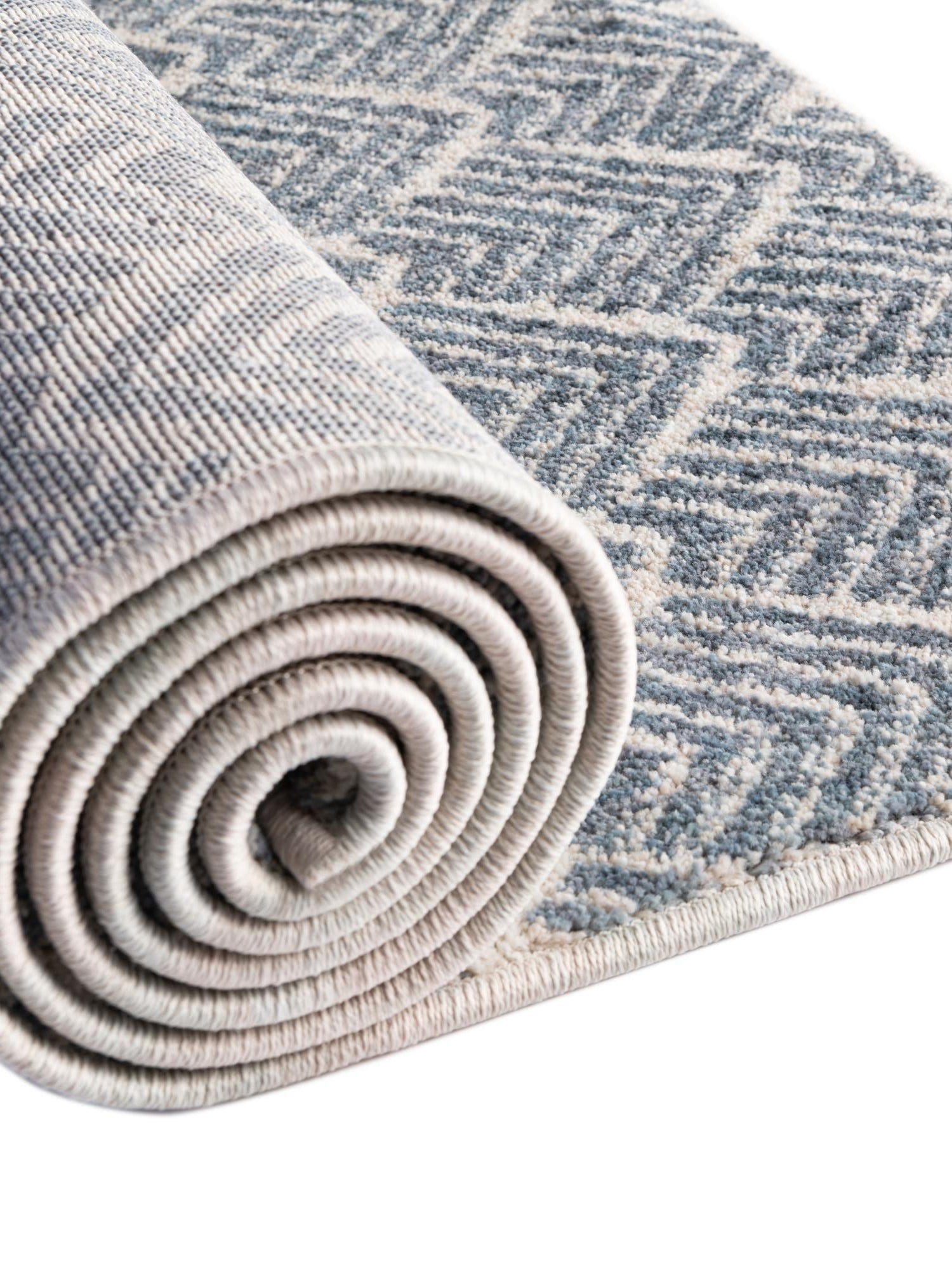 Harbor Blue 2' x 6' Eco Trellis Runner Area Rug 100% Recycled Space Dyed Polyester With Cotton Backing Geometric Pattern Eco-Friendly Carpet for Sale at Rug Engine