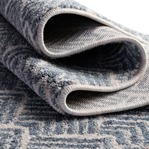 Harbor Blue 2' 7 x 12' Eco Trellis Runner Area Rug 100% Recycled Space Dyed Polyester With Cotton Backing Geometric Pattern Eco-Friendly Carpet for Sale at Rug Engine