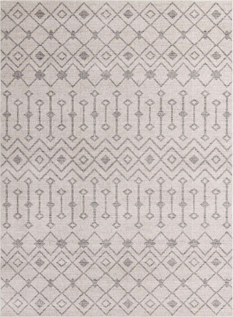 Ivory 10' x 13' Eco Trellis Rectangle Area Rug 100% Recycled Space Dyed Polyester With Cotton Backing Geometric Pattern Eco-Friendly Carpet for Sale at Rug Engine