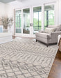 Ivory 5' 3 x 8' Eco Trellis Rectangle Area Rug 100% Recycled Space Dyed Polyester With Cotton Backing Geometric Pattern Eco-Friendly Carpet for Sale at Rug Engine