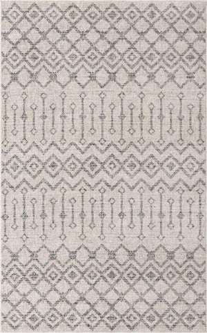 Ivory 5' 3 x 8' Eco Trellis Rectangle Area Rug 100% Recycled Space Dyed Polyester With Cotton Backing Geometric Pattern Eco-Friendly Carpet for Sale at Rug Engine