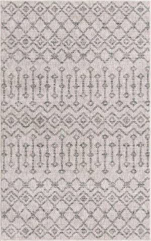 Ivory 4' x 6' Eco Trellis Rectangle Area Rug 100% Recycled Space Dyed Polyester With Cotton Backing Geometric Pattern Eco-Friendly Carpet for Sale at Rug Engine