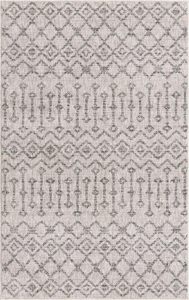 Ivory 4' x 6' Eco Trellis Rectangle Area Rug 100% Recycled Space Dyed Polyester With Cotton Backing Geometric Pattern Eco-Friendly Carpet for Sale at Rug Engine