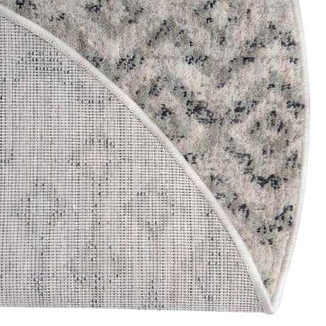 Ivory 3' 3 x 3' 3 Eco Trellis Round Area Rug 100% Recycled Space Dyed Polyester With Cotton Backing Geometric Pattern Eco-Friendly Carpet for Sale at Rug Engine